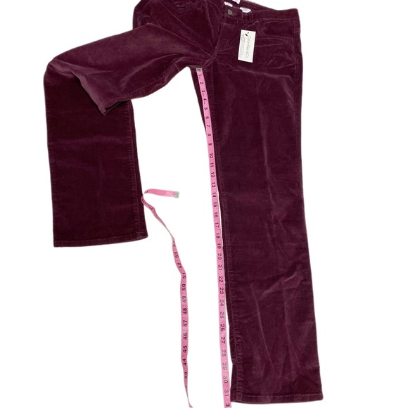 NWT Calvin Klein Dark Purple Corduroy Straight Leg Natural Midrise Pants Stretch - Picture 9 of 9